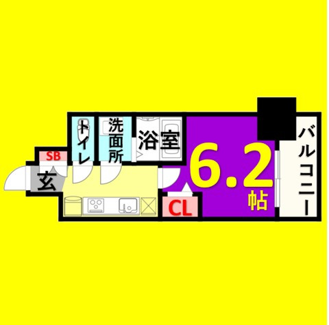 プレサンス鶴舞駅前レジス　名古屋市賃貸　仲介手数料無料の間取り