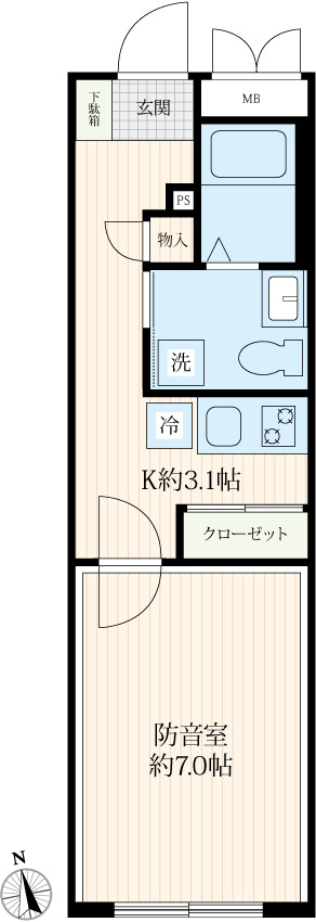 「防音マンション」VORT高井戸西レジデンスの間取り|間取り図です