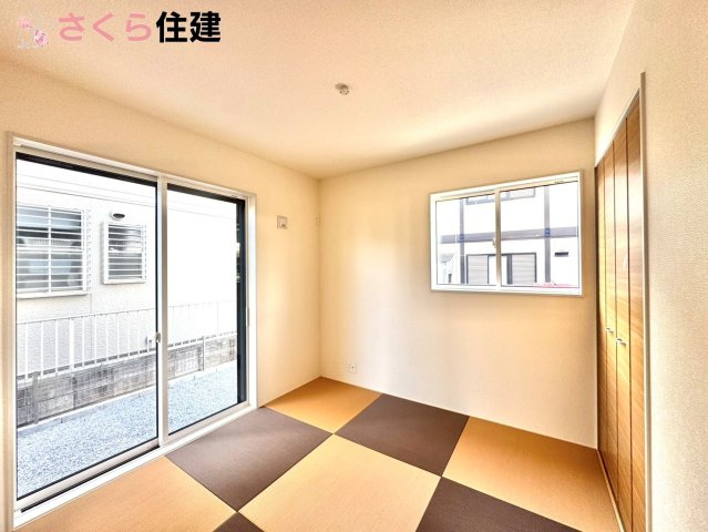 宇都宮市五代３丁目　１棟の和室|扱いやすくデザイン性の高い畳の和室はお昼寝スペースや、お孫さんが泊まりに来たら客間にもなります。