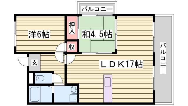 ルークレジデンス姫路Ⅱの間取り