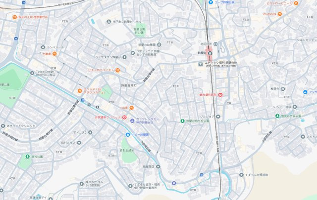 神戸市北区鈴蘭台南町　新築一戸建ての地図