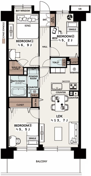 【間取り】の画像