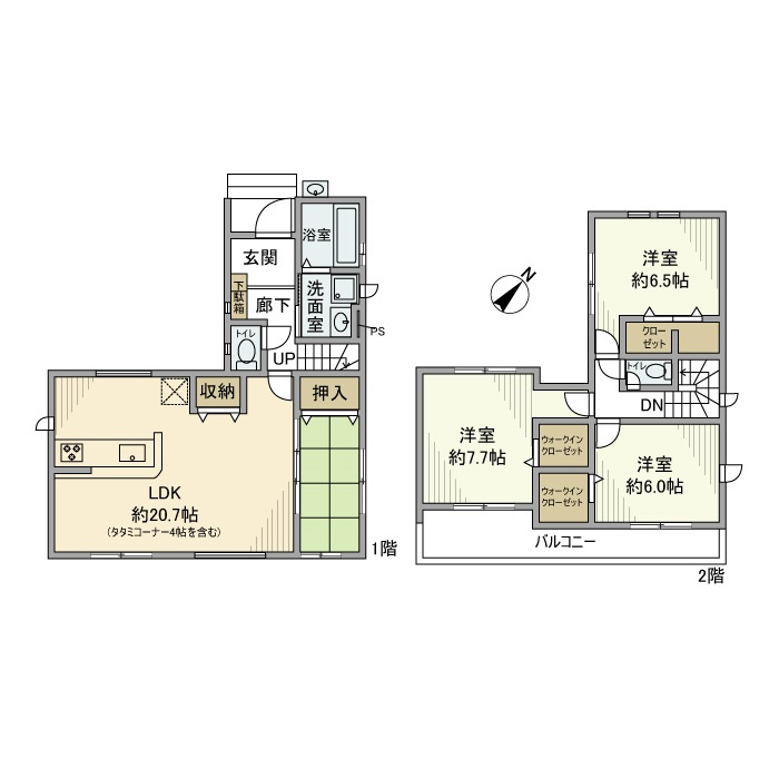 中川戸建の間取り