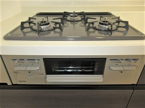 ライオンズガーデン大宮日進第２の設備|3口ガスコンロ、グリル※前回募集時2020年1月撮影