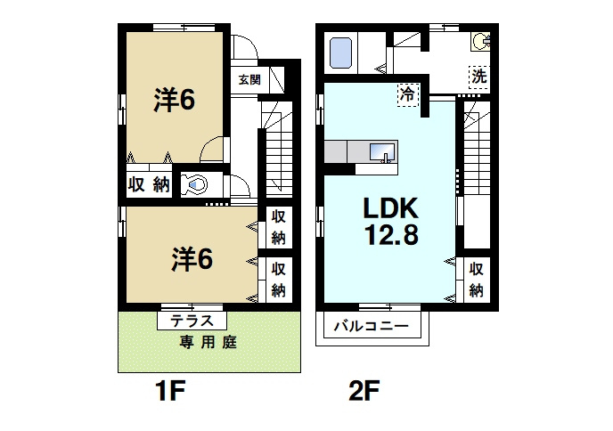 サル　ドセジュールの間取り|希少な2Fリビングの間取りです