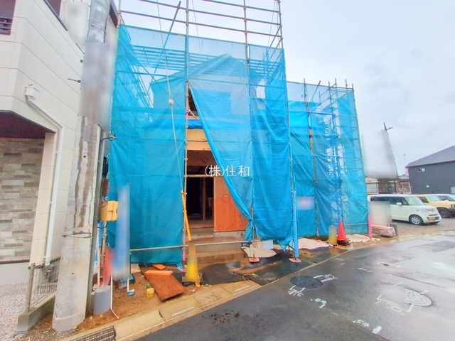 富士見市山室２丁目の新築一戸建の前面道路含む現地写真