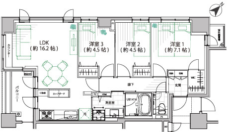 ファミリーアクア―ジュの間取り