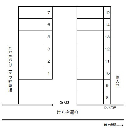 宮根パーキングの区画図