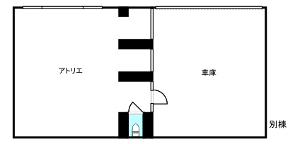 【間取り】 | 湯河原町吉浜　戸建 | 別棟アトリエ＋車庫になります。図面と現況が相違する場合は現況優先と致します。