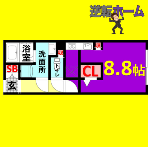 WELL　COURT　CHIYODA　名古屋市賃貸　仲介手数料無料の間取り