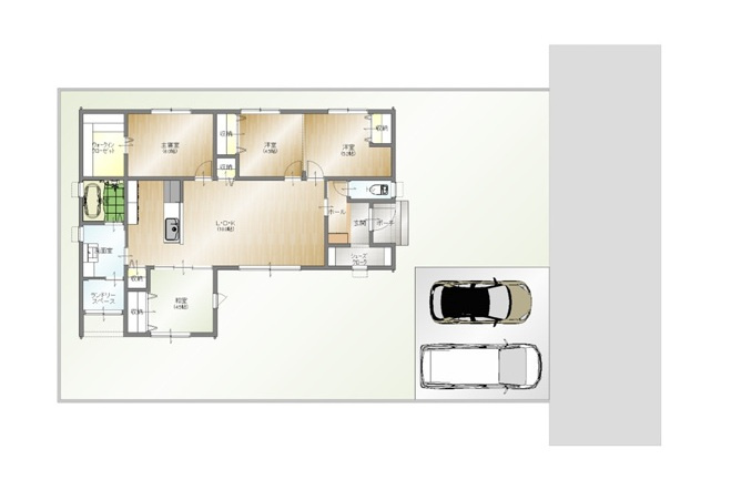 宮崎市高岡町2(B号棟)の区画図|配置図（B号棟）