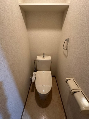 【トイレ】 | ライリッヒ・ストーレ | 人気のシバストイレ別です♪小物を置ける便利な棚やタオルハンガーも付いています♪