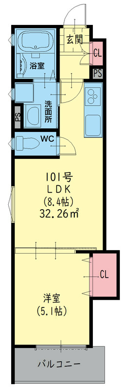 クリエオーレ巽東 の間取り