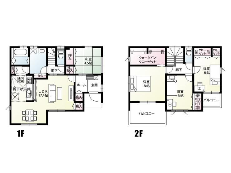 足利市常見町　新築戸建2-2の間取り