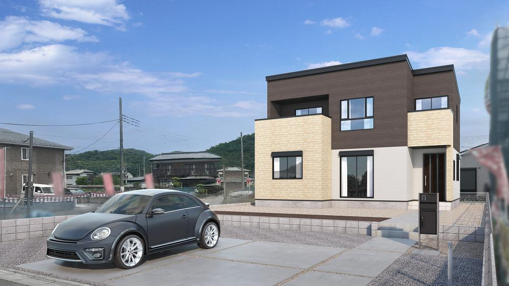 足利市常見町　新築戸建2-2の外観パース