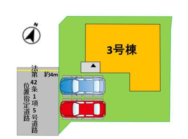 熊本市南区御幸西3丁目第1-１棟（3号棟）　の区画図|配置図（3号棟）