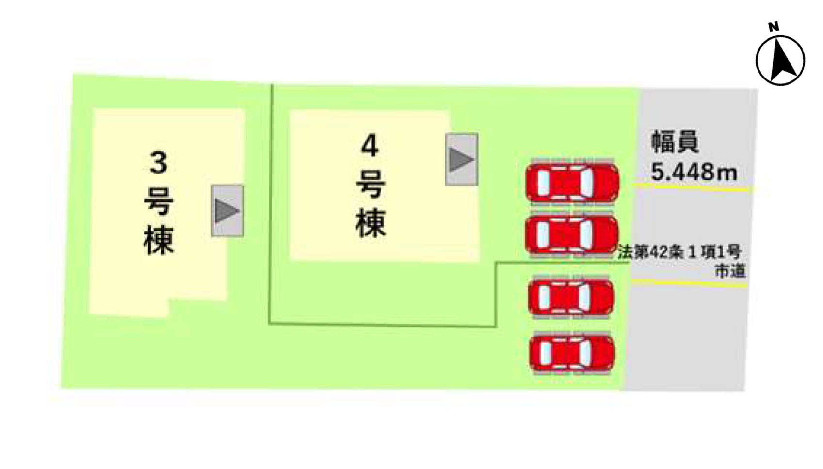 菊池市西寺第4-2棟（3号棟）　の区画図|配置図（3号棟）