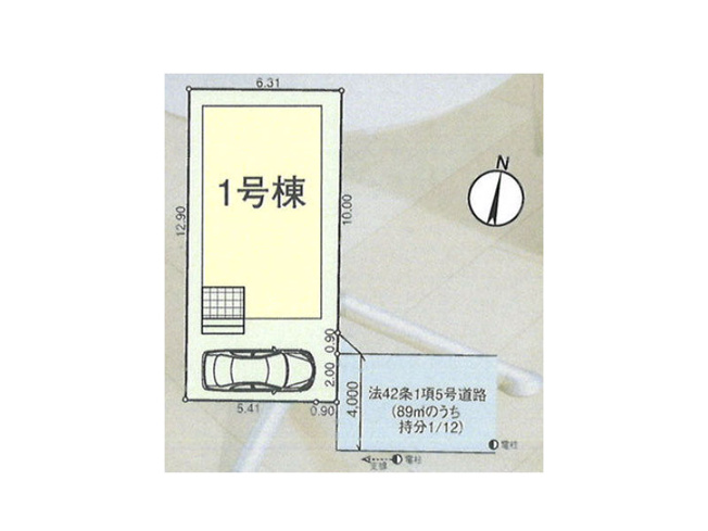 【区画図】 | 新座市栄5丁目　新築一戸建住宅　全1棟　(保谷店) | 前面道路は行き止まりの為、住民の方以外の交通が少なく安心です。