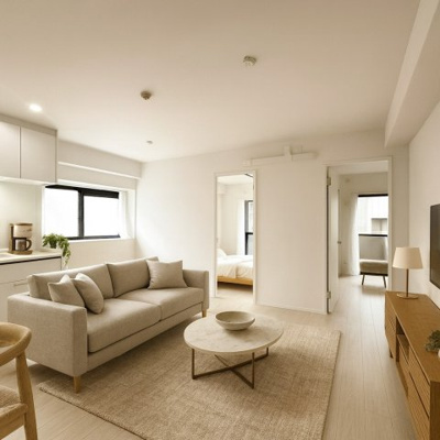 【居間・リビング】 | ゴールデングリタ豊中上野 | ※家具はAIで配置しております