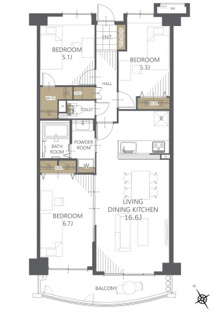 【間取り】アンピール海の中道Ⅱ 