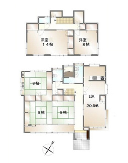 【間取り】 | 市川三郷町市川大門　内外装一新中古戸建 敷地161坪 整形地 | 186.36ｍ2の大型建物　内外装リフォーム完了