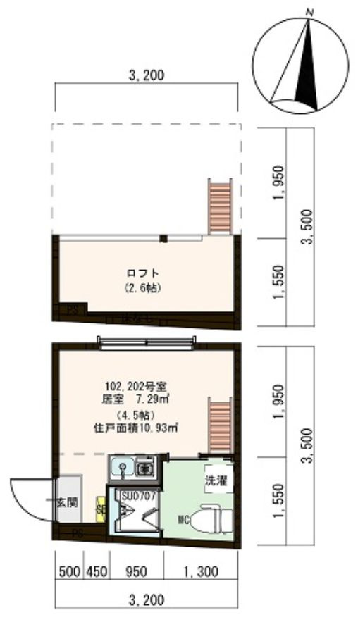江戸川区南小岩６丁目のアパートの間取り