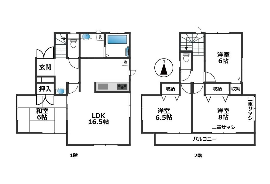 川口市南鳩ヶ谷2丁目戸建ての間取り