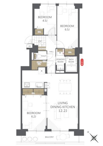【間取り】グラン・コート白石 