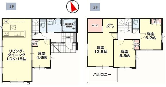 壬生町緑町1丁目　40期　2号棟の間取り
