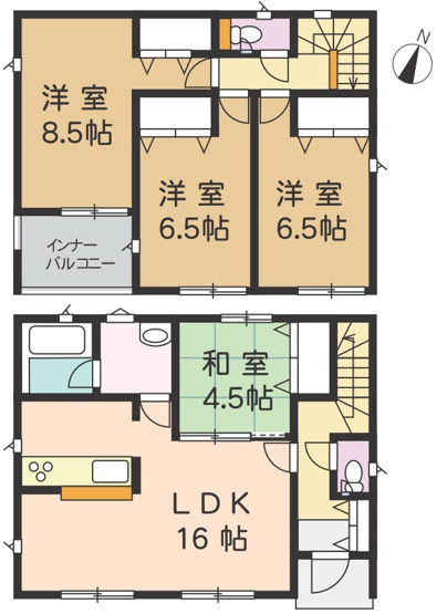 【間取り】 | ＼即 見 学 可 能／涌谷町涌谷第４期　限定１棟