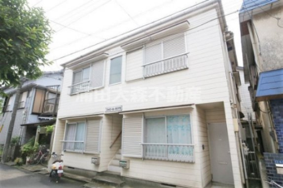 ファミールカツラの外観|1987年1月築　木造地上2階建て総戸数4戸の賃貸アパート！
東急多摩川線武蔵新田駅最寄りの東京都大田区矢口2丁目