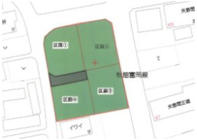 【区画図】 | 富岡市上高瀬分譲地区画③ | 全４区画、建築条件なし