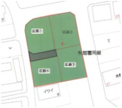 【区画図】 | 富岡市上高瀬分譲地区画④ | 全４区画、建築条件なし