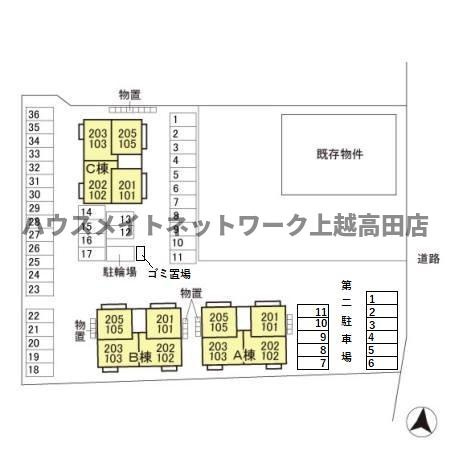 リュミエール Ｂの区画図|配置図