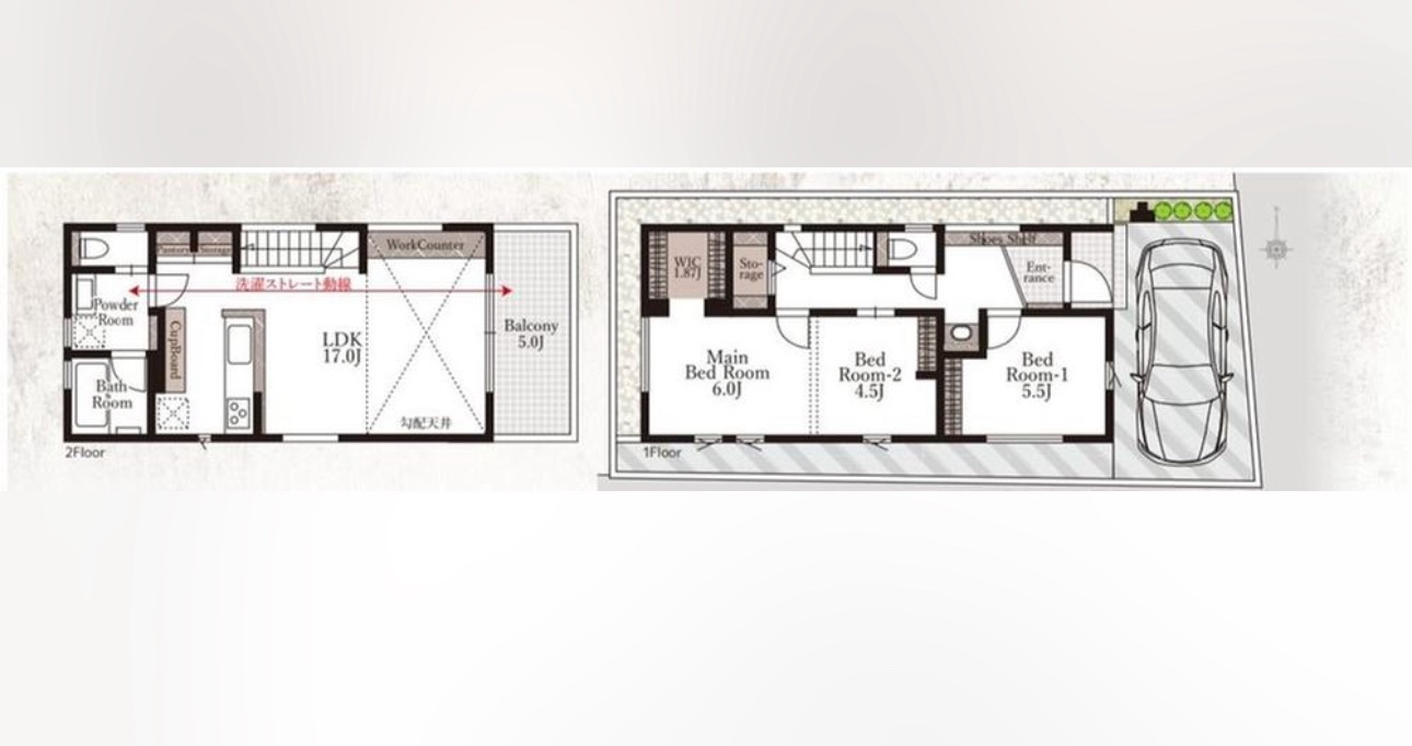 小田原市中里　新築戸建ての間取り