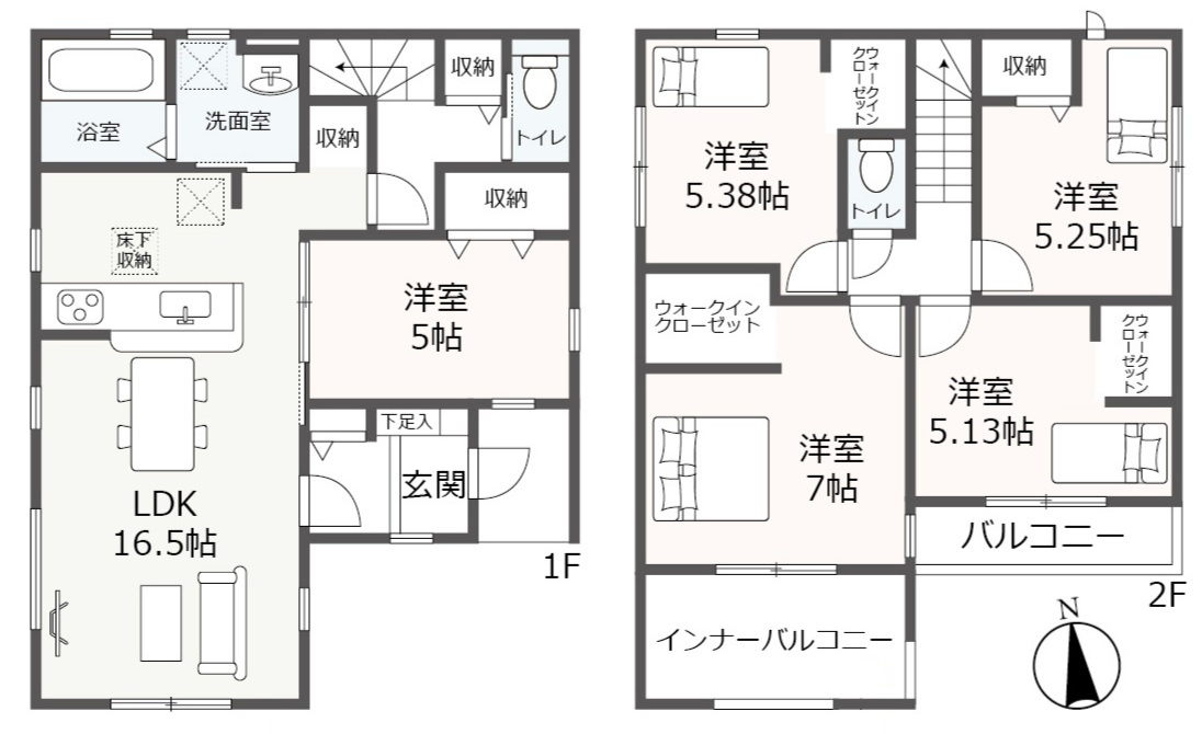 リーブルガーデン　江南市宮田町本郷全2棟　新築戸建　2号棟