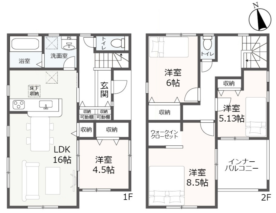 リーブルガーデン　江南市勝佐町　全2棟　新築戸建　2号棟