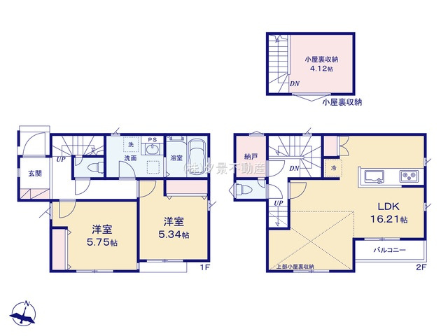 《仲介手数料無料》練馬区石神井町６丁目27-26(2号棟)新築一戸建てTIARAの間取り