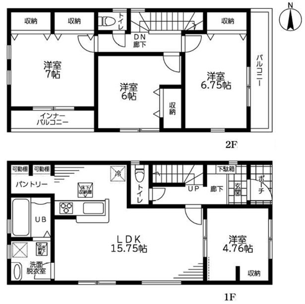 【Livele Fine】野田市尾崎台Ⅱ 全4邸の間取り|3号棟間取り図