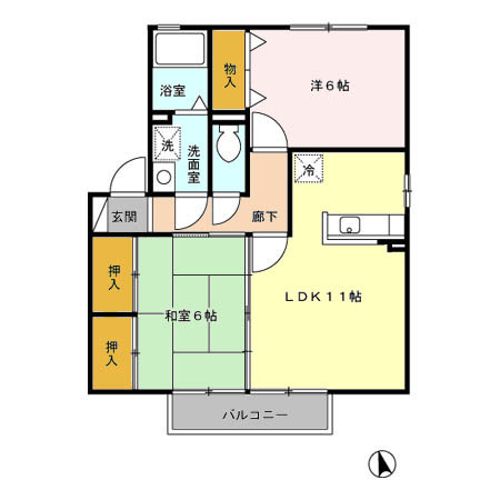 サンパル A棟の間取り