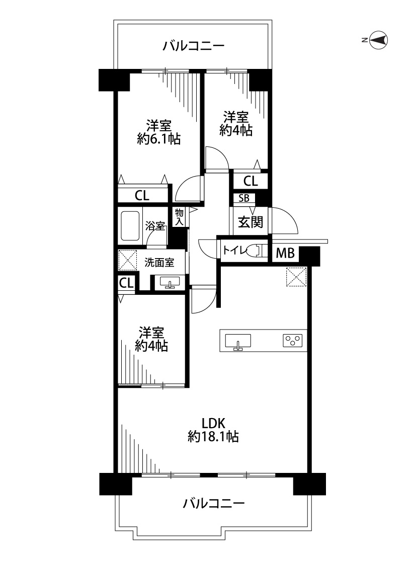 ベル・パークシティK棟の間取り