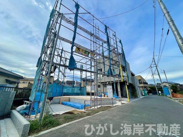 茅ヶ崎市本村4丁目　新築戸建　全２棟の外観|9月2日撮影　建築中　現地外観
