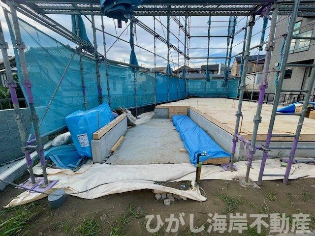 茅ヶ崎市本村4丁目　新築戸建　全２棟の駐車場|9月2日撮影　建築中　駐車スペース