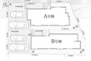 茅ヶ崎市松風台　新築戸建　B号棟の区画図|B号棟◇