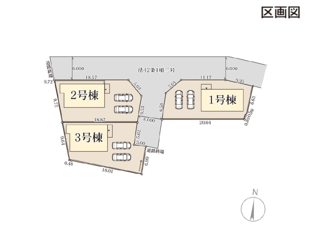 Livele Garden.S総社岡谷 新築分譲住宅 全3棟 2号棟の区画図