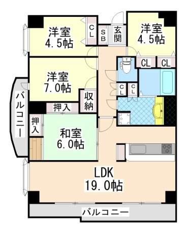 アーデンコート住吉川の間取り