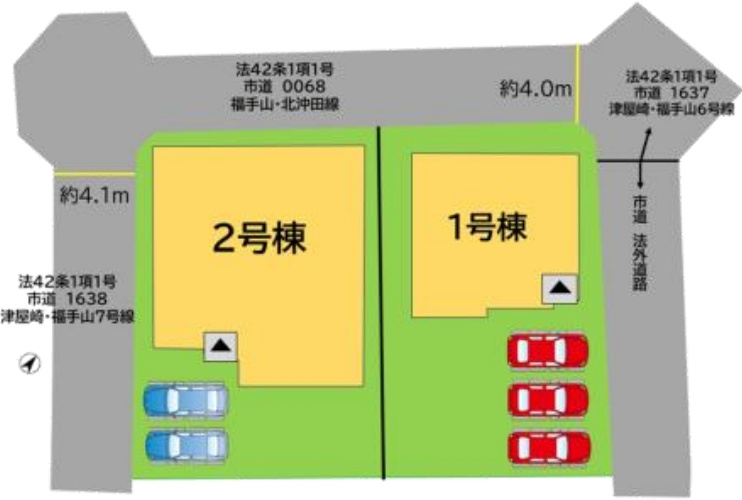 福津市津屋崎2丁目3期の区画図