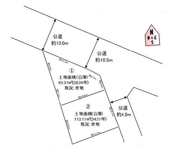 敷地面積62坪　売地　川越市小堤の土地図|全体区画図　敷地面積200㎡超えの土地！62坪以上！建築条件なし！お好きなハウスメーカーで建築できます♪生活施設が徒歩圏内♪閑静な住宅街です♪