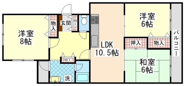 ハイツ仏天垣　の間取り