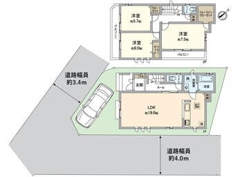 堺市東区日置荘西町　新築一戸建ての間取り